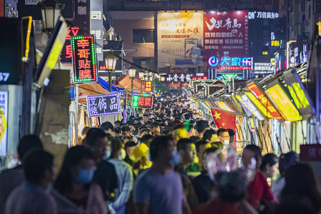 城市夜经济地摊经济高清图片