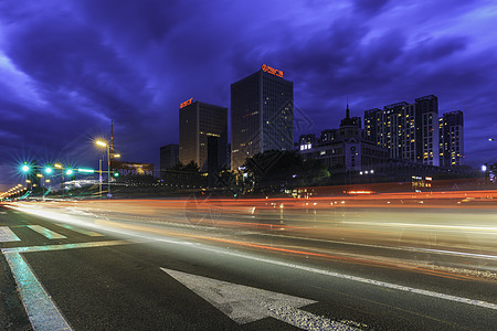 路夜景大庆世纪大道速度感地面背景背景