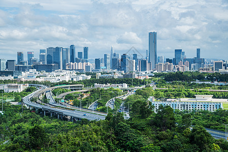 生态发展深圳南山区建筑群背景