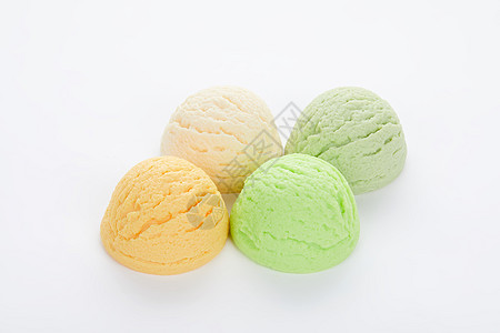 夏日冷饮多色冰淇淋球组合特写图片