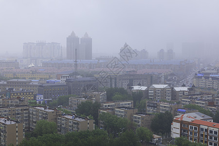 天气预警大庆暴风雨天气背景