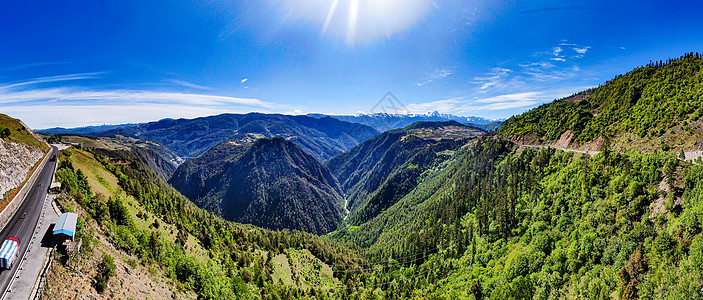 自然全景香格里拉大峡谷航拍全景背景