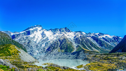 新西兰冰川新西兰库克山雪山风光背景