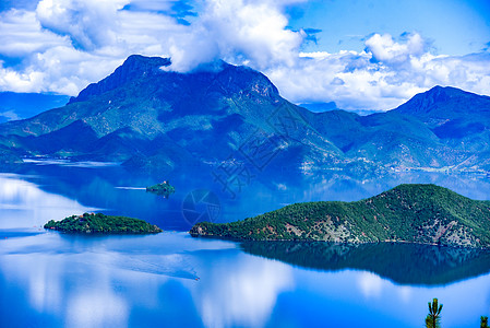 云南山水泸沽湖背景