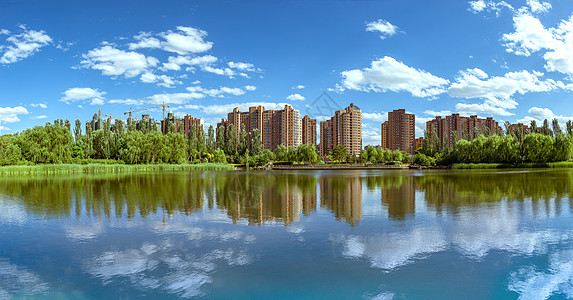 绿色高楼绿色清洁城市背景