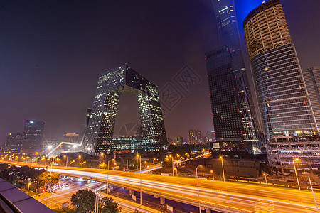 大裤衩北京央视总部大厦夜景背景