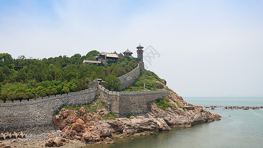 烟台长岛山东烟台蓬莱阁古城背景