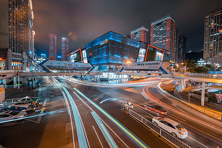 贵阳夜景贵阳花果园购物中心背景