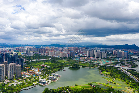 漳州碧湖公园周边建筑群图片素材