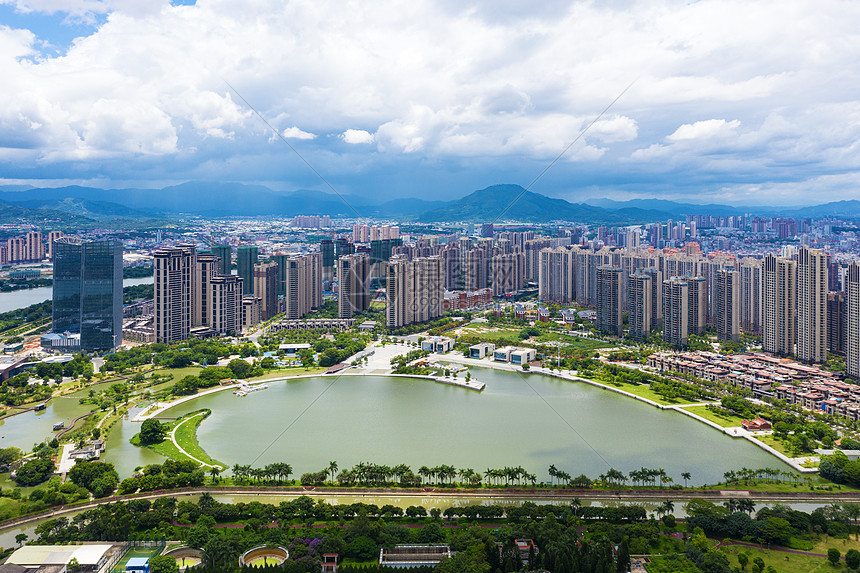 漳州碧湖公园周边建筑群图片