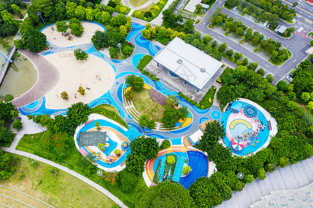 俯拍小区里的儿童乐园背景图片