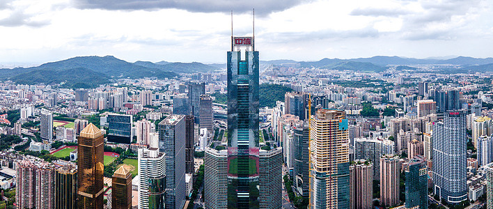 航拍广州天河中信大厦全景航拍背景图片