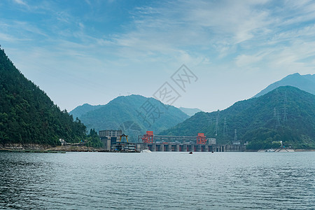 好运连连建德新安江9孔水坝背景