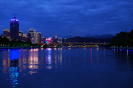 建德新安江建德梦幻新安江夜景背景