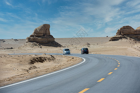 广阔沙漠风光西藏公路自然风光背景