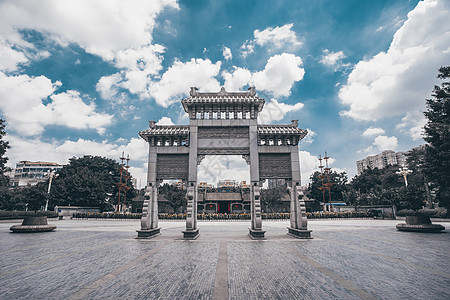 陈家祠牌坊城市建筑特写高清图片