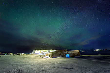 北欧夜景北欧冰岛Laxá Hótel拉夏酒店极光夜景背景