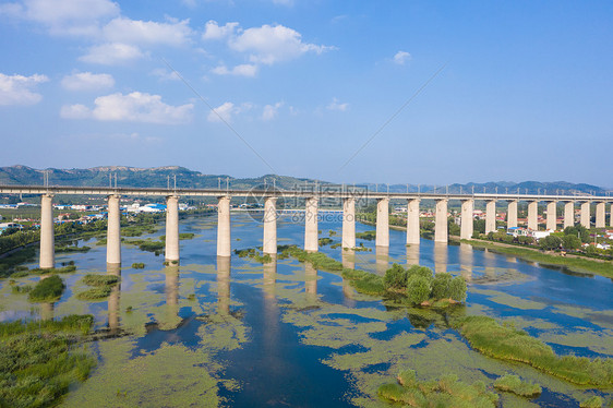 航拍沂水铁路大桥图片