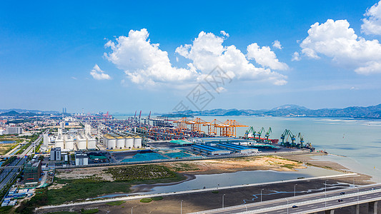 航拍码头港口图片