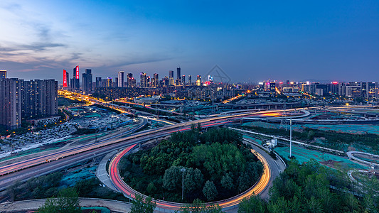 南京油坊桥城市夜景背景图片