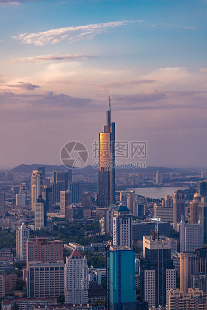 南京紫峰大厦晚霞景观图片