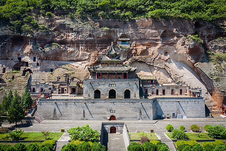 陕西彬县大佛寺石窟背景图片