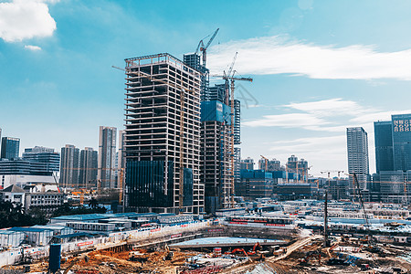 建筑施工工地城市建设背景