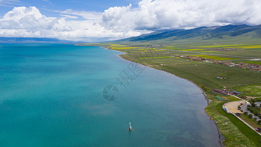 夏季青海湖自然风光图片