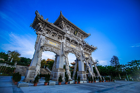 厦门梅山寺建筑风光背景图片