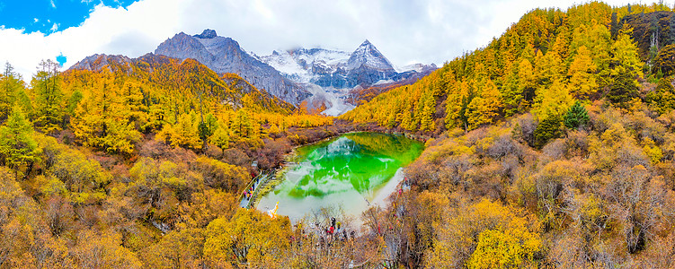 贵州美景稻城亚丁珍珠海航拍背景