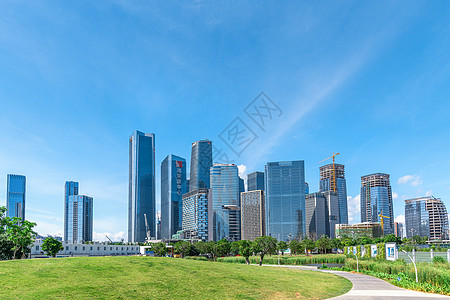 深圳景色深圳前海建筑群背景