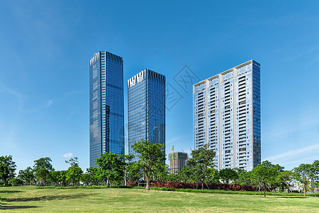 前海自贸区深圳前海建筑群背景