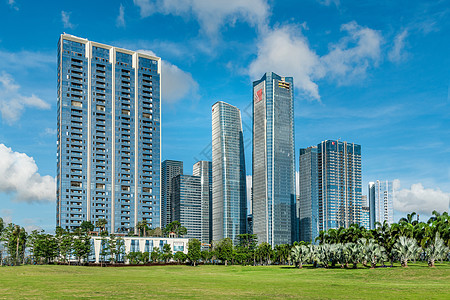 前海自贸区深圳前海建筑群背景