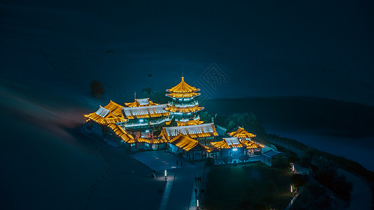 月牙泉夜景图片