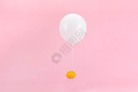 气球夏日创意水果柠檬背景