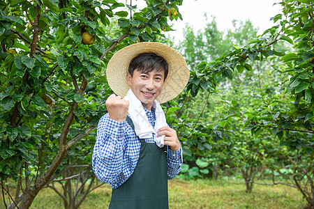 果园果农形象加油图片