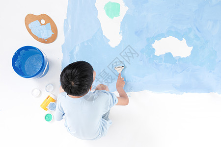 手绘可爱相机儿童手绘视界地图背景