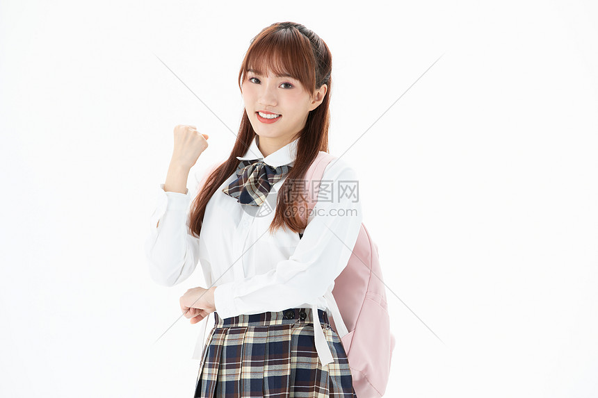 穿校服的青春女大学生形象图片