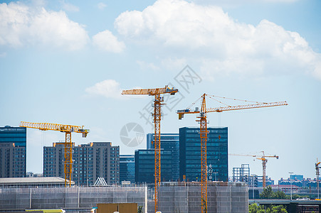 城市建筑建筑工地塔吊背景