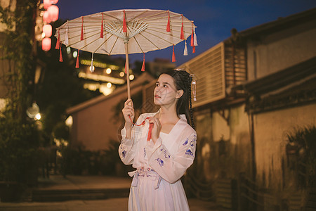 古装美女马苏古装汉服人像背景