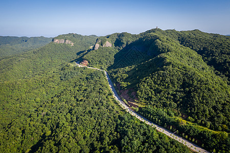 鸟瞰树林陕西旬邑石门山森林公园航拍背景