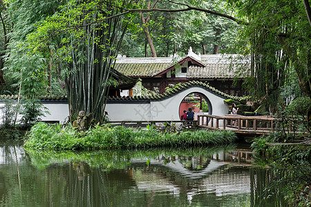 游玩成都著名景点杜甫草堂背景