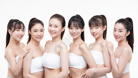 女性团体美容护肤概念背景图片