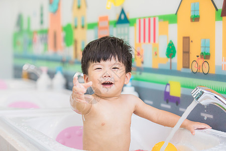 婴幼儿宝宝洗澡图片