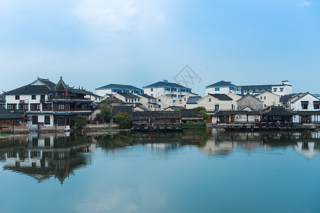 昆山南站江南古镇苏州锦溪古镇背景