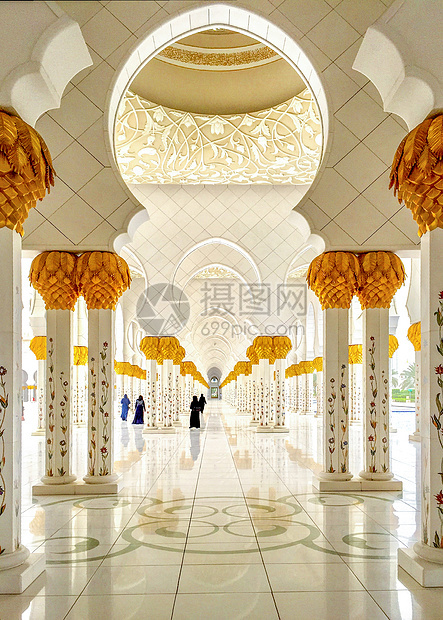 阿联酋阿布扎比清真寺内景图片