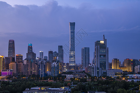 建筑城市夜景北京城市国贸CBD夜晚背景