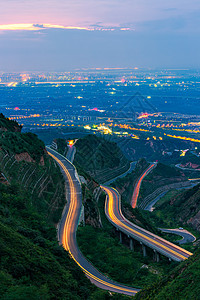 树木风景陕西临潼盘山路夜景背景