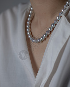 淡水珍珠akoya珍珠银灰色项链背景