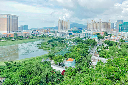 澳门龙环葡韵湿地俯瞰高清图片